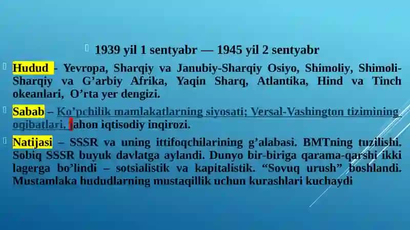 Yaqin va O'rta Sharq mamlakatlari xalqaro va diplomatik munosabatlar tizimida (1945-1991 yy.) 3