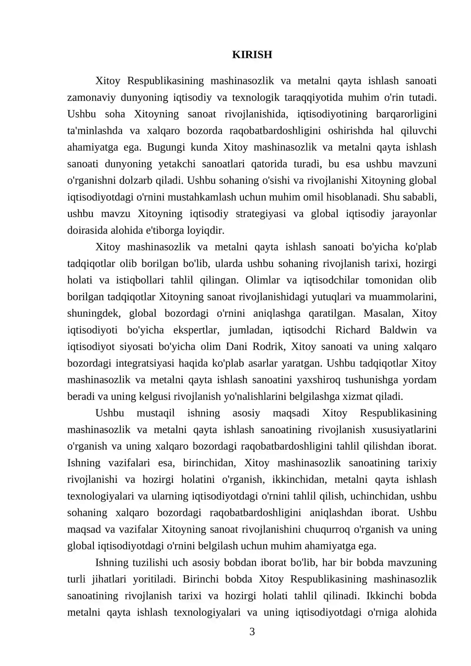 Xitoy Respublikasini mashinasozlik va metalni qayta ishlash sanoati 3