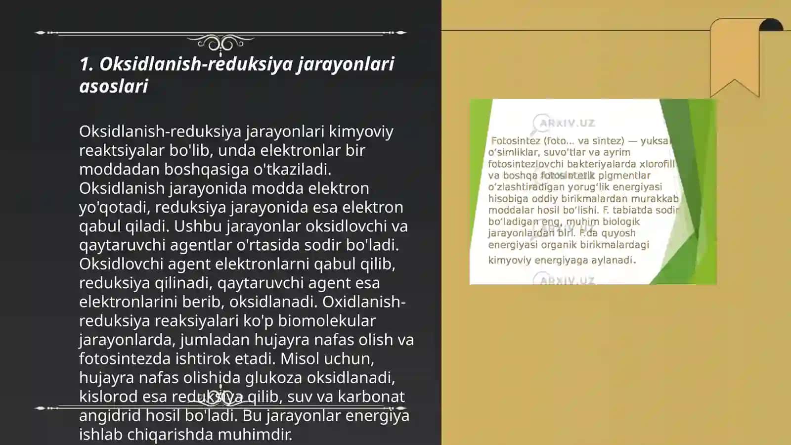 Oksidlanish - qaytarilish jarayonlari 3