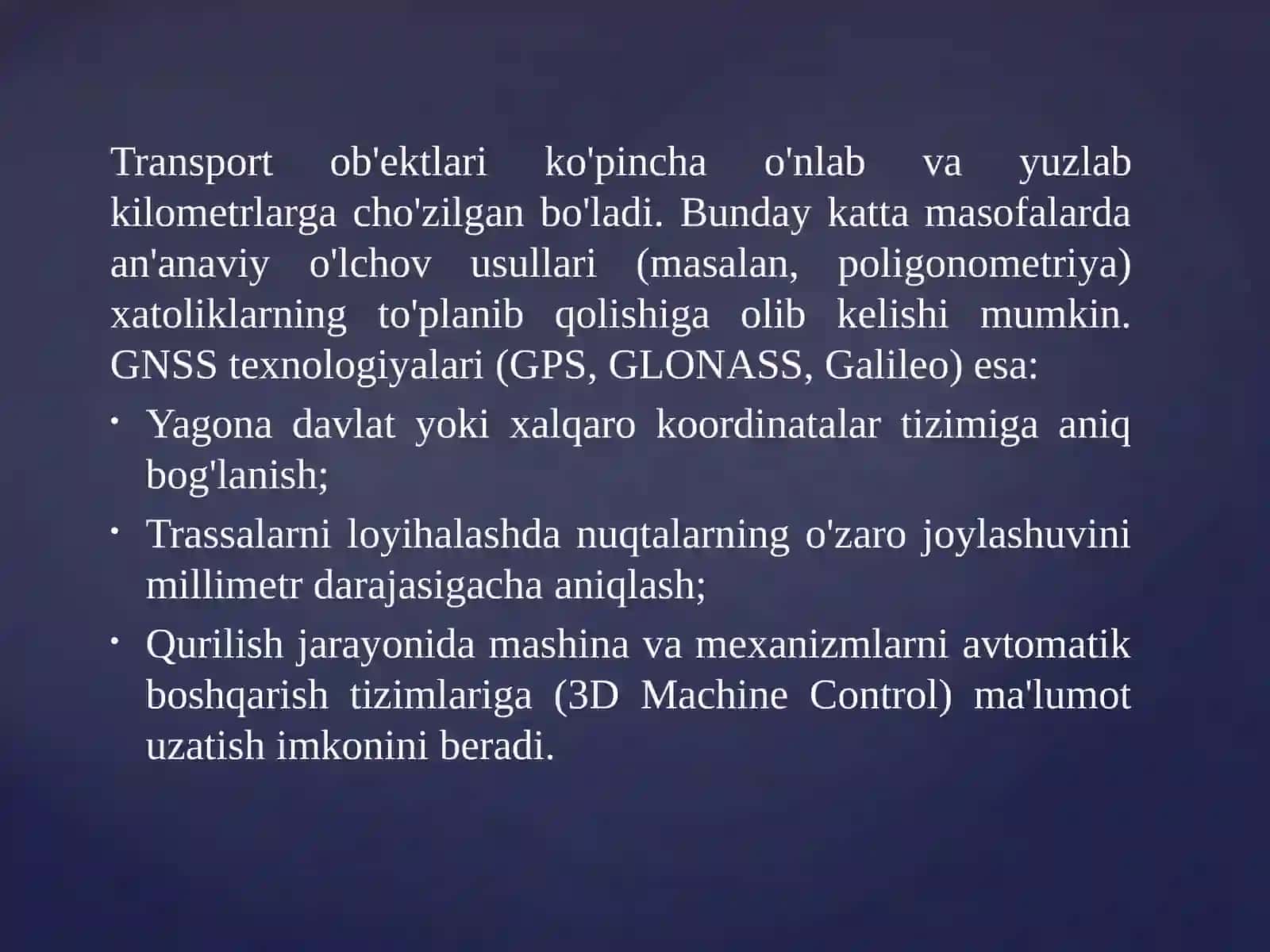 Trimble Business Center dasturiy yordamida GNSS qiymatlarini qayta ishlash 3