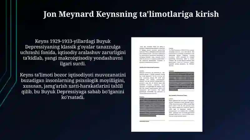 Jon meynard keyns taʼlimoti va neokeynschilik 3