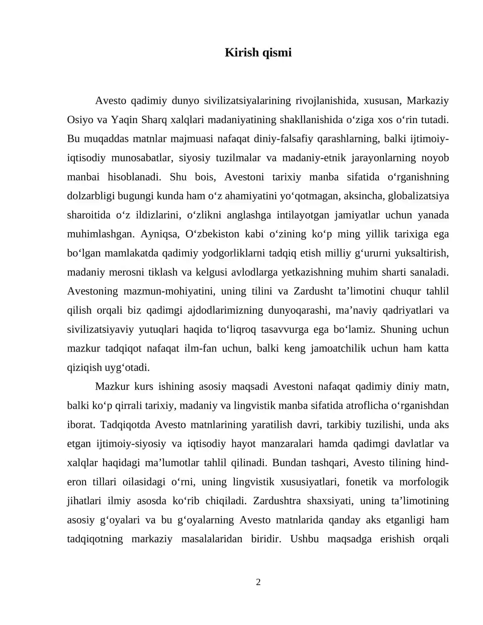 Avestoning tarixiy manba sifatida o'rni. Avesto tili. Avesto va zaratushtra 3