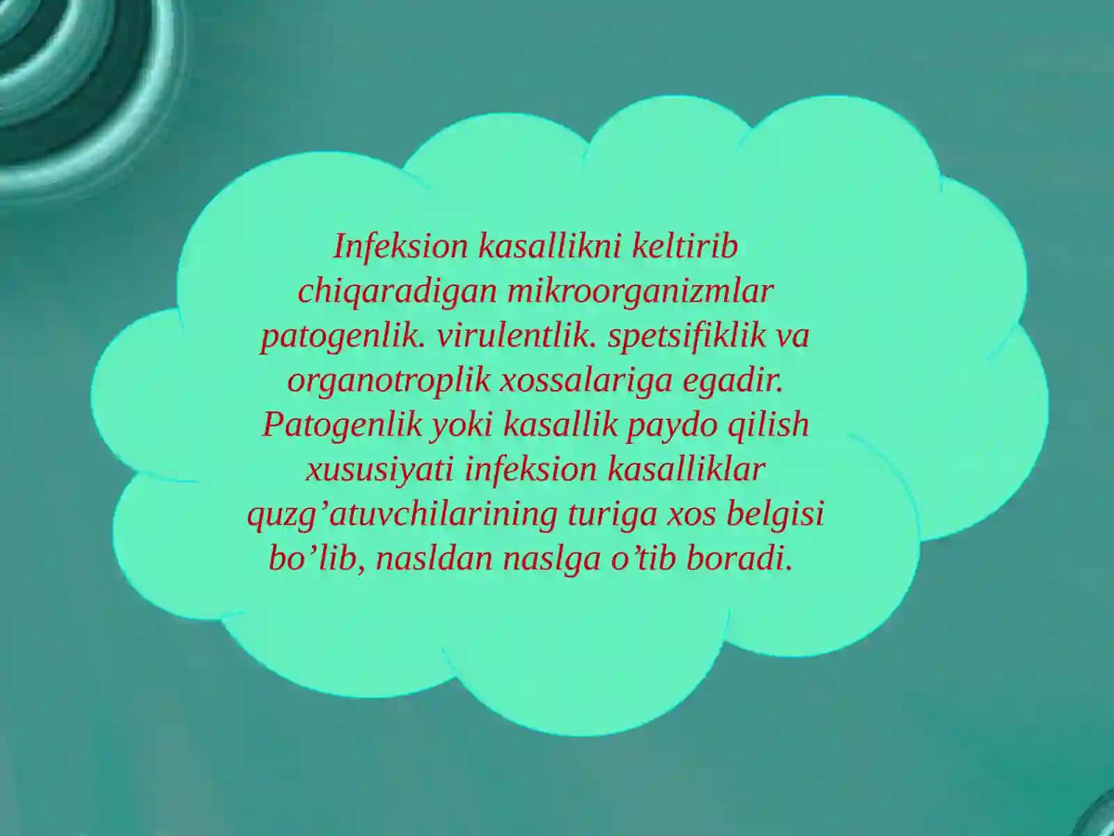 Infeksiya haqida ta’limot patogenlik va virulentlik o’rganish usullari 3