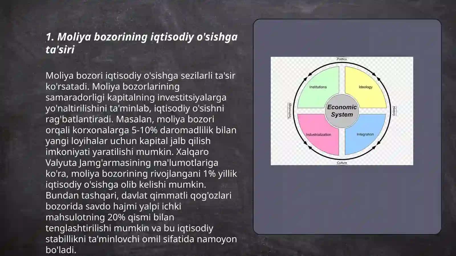 Moliya bozorining iqtisodiyotdagi ahamiyatli jihatlar 3