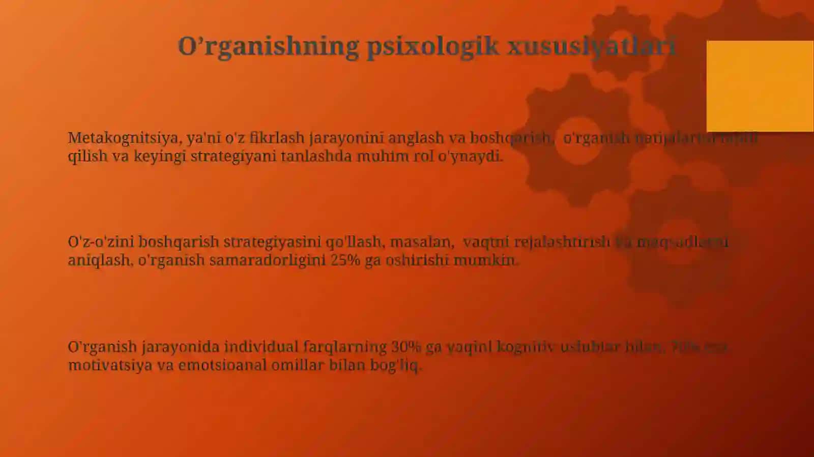 12- mustaqil ta'lim topshirig'i:Pedagogik jarayon konsepsiyalari va uning psixologik asoslari 3