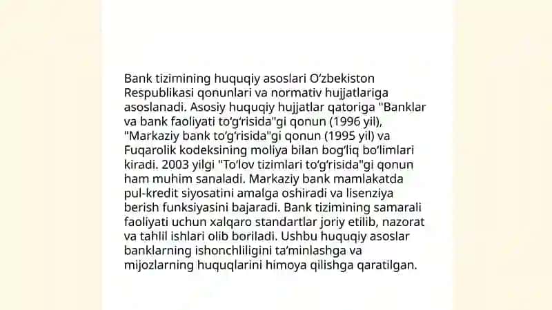 Bank va audit xizmatlari bozorlarini huquqiy tartibga solish 3