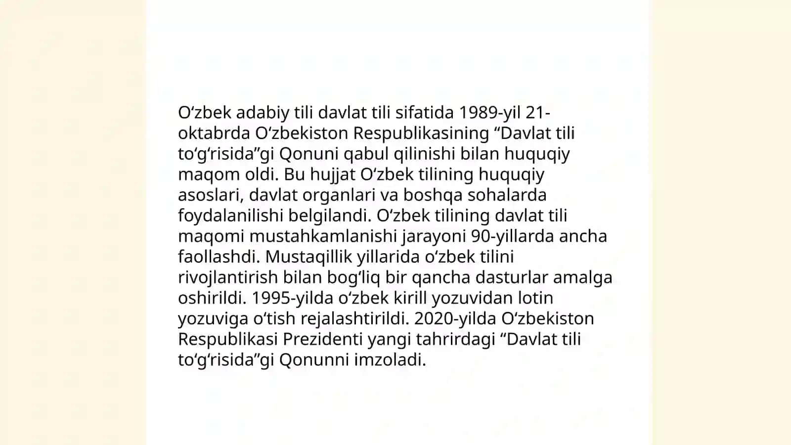 O‘zbek adabiy tilining davlat tili mavqeyidagi o‘rni 3