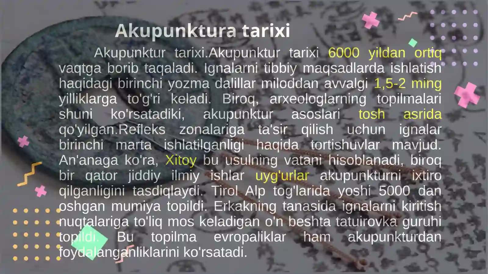 Akupunktur. Texnikaning mohiyati, ko'rsatmalari, kontrendikatsiyasi 3