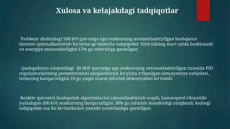 Reaktor blokini avtomatlashtirish va tizim turĝunligini tadqiq etish 3