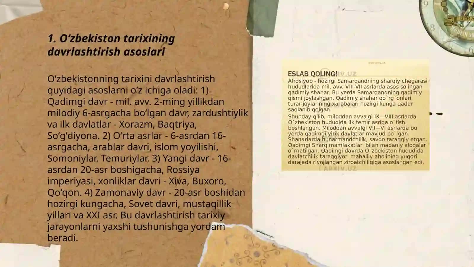 Oʻzbekiston tarixini davrlashtirish masalasi 3