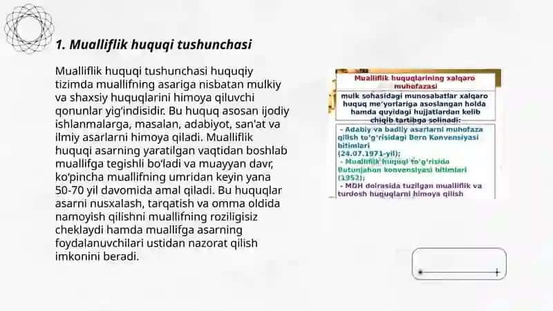 Mualliflik huquqi va uning turlari mualliflik huquqi va himoyasi 3