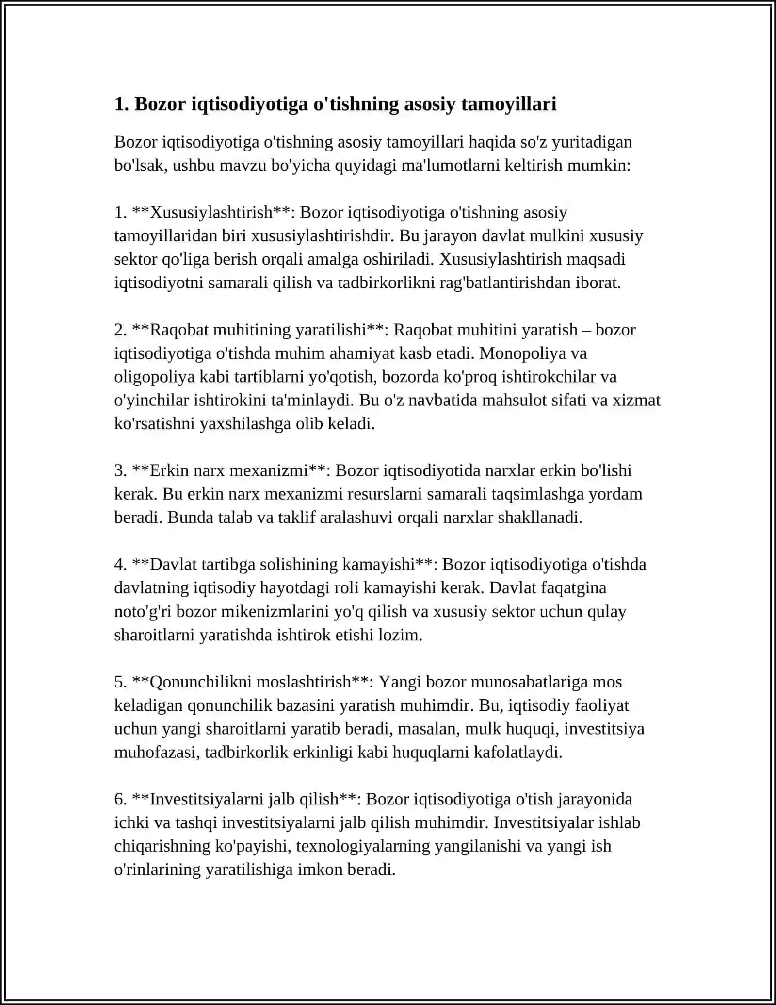 BOZOR IQTISODIYOTIGA O’TISHNING MILLIY KONSEPSIYASI, ISLOHOTLAR STRATEGIYASI 3