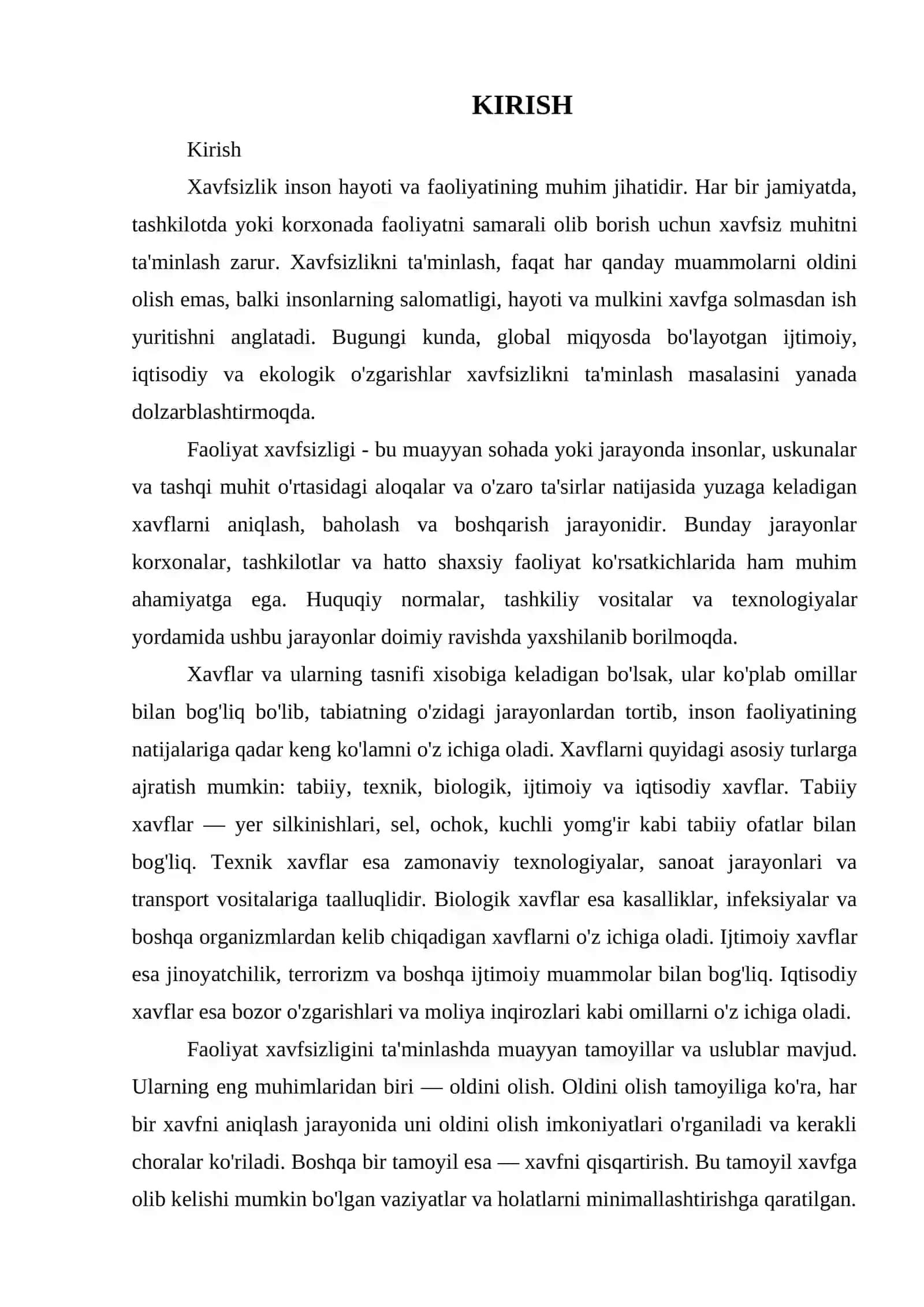 XAVFSIZLIKNI TA’MINLASH ASOSLARI VA FAOLIYAT XAVFSIZLIGINI TAHLIL QILISH 3