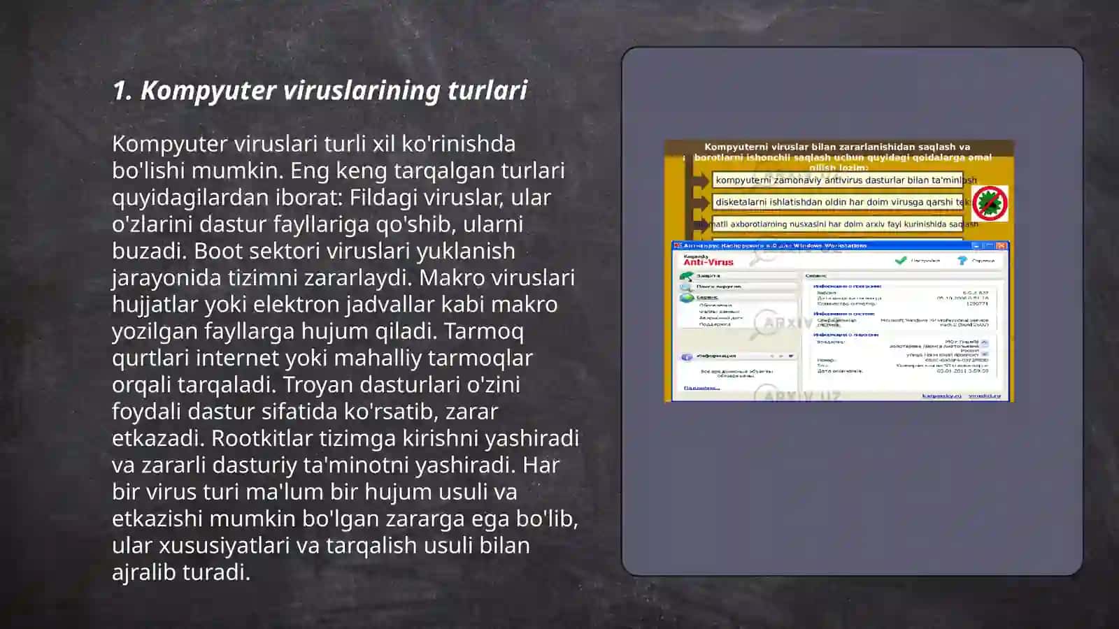 Korxonalarga axborotiy xavf tug‘diradigan viruslar haqida ma’lumot to‘plash 3