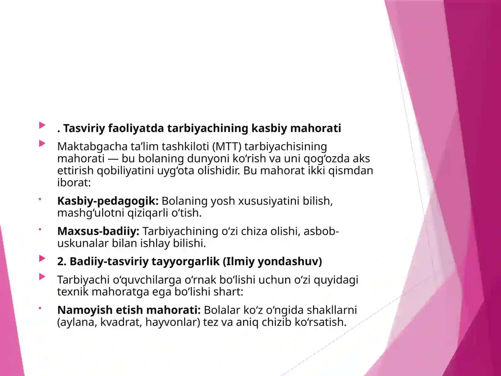 Tarbiyachining tasviriy faoliyat mashg‘ulotlaridagi pedagogik va kasbiy mahorati 3