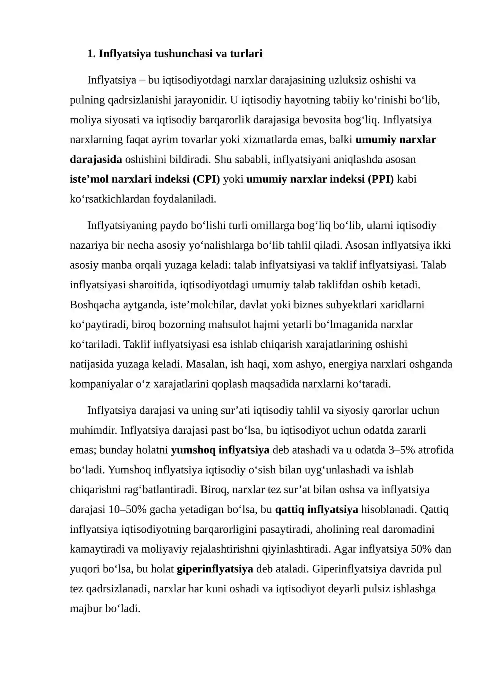 INFLYATSIYANING YUZAGA KELISH SABABLARI VA RIVOJLANISH OMILLARI 3