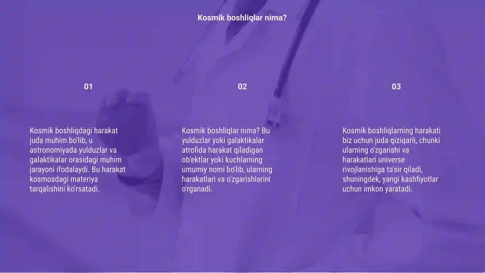 Kosmik boshliqdagi harakat 3