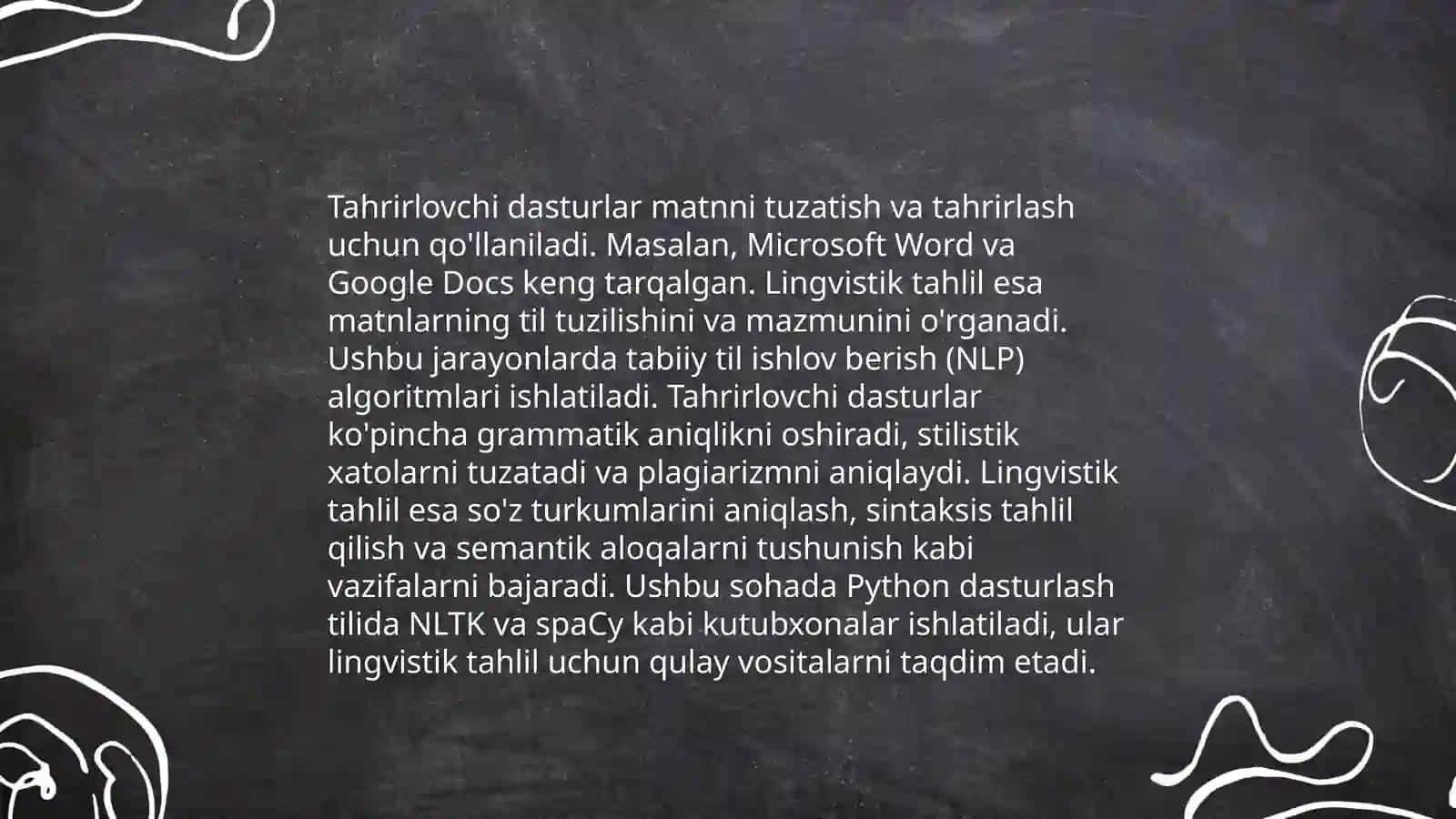 Tahrirlovchi dasturlarning lingvistik ta‘minoti 3