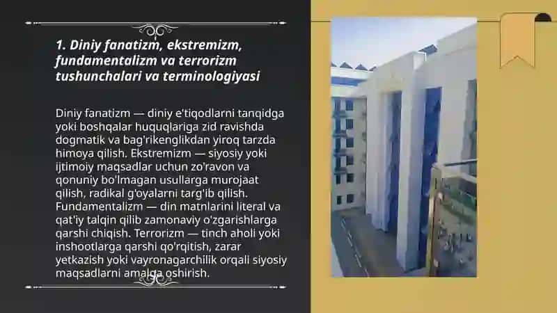 Diniy fanatizm, ekstrenizm, fundamentalizm va terrorizmning tarixi va ularnibg hozirgi davrdagi xavfszlikga tahdidi 3