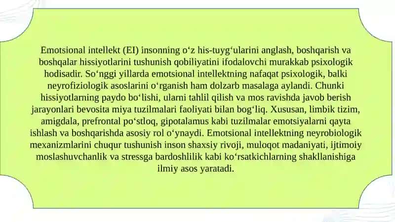 Emotsional intellektning neyrofiziologik asoslari 3