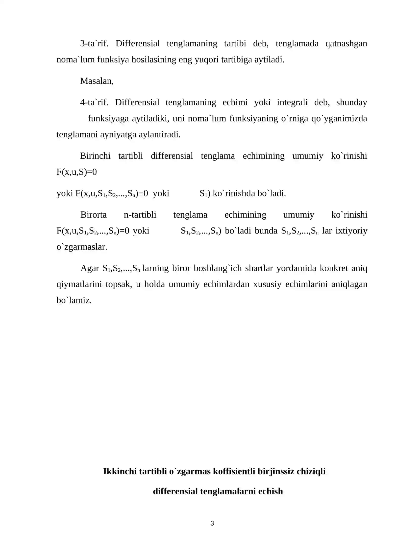 Differensial tenglamalarni yechish 3