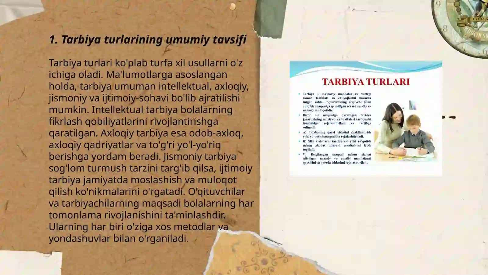 Tarbiya turlarining tavsifi 3