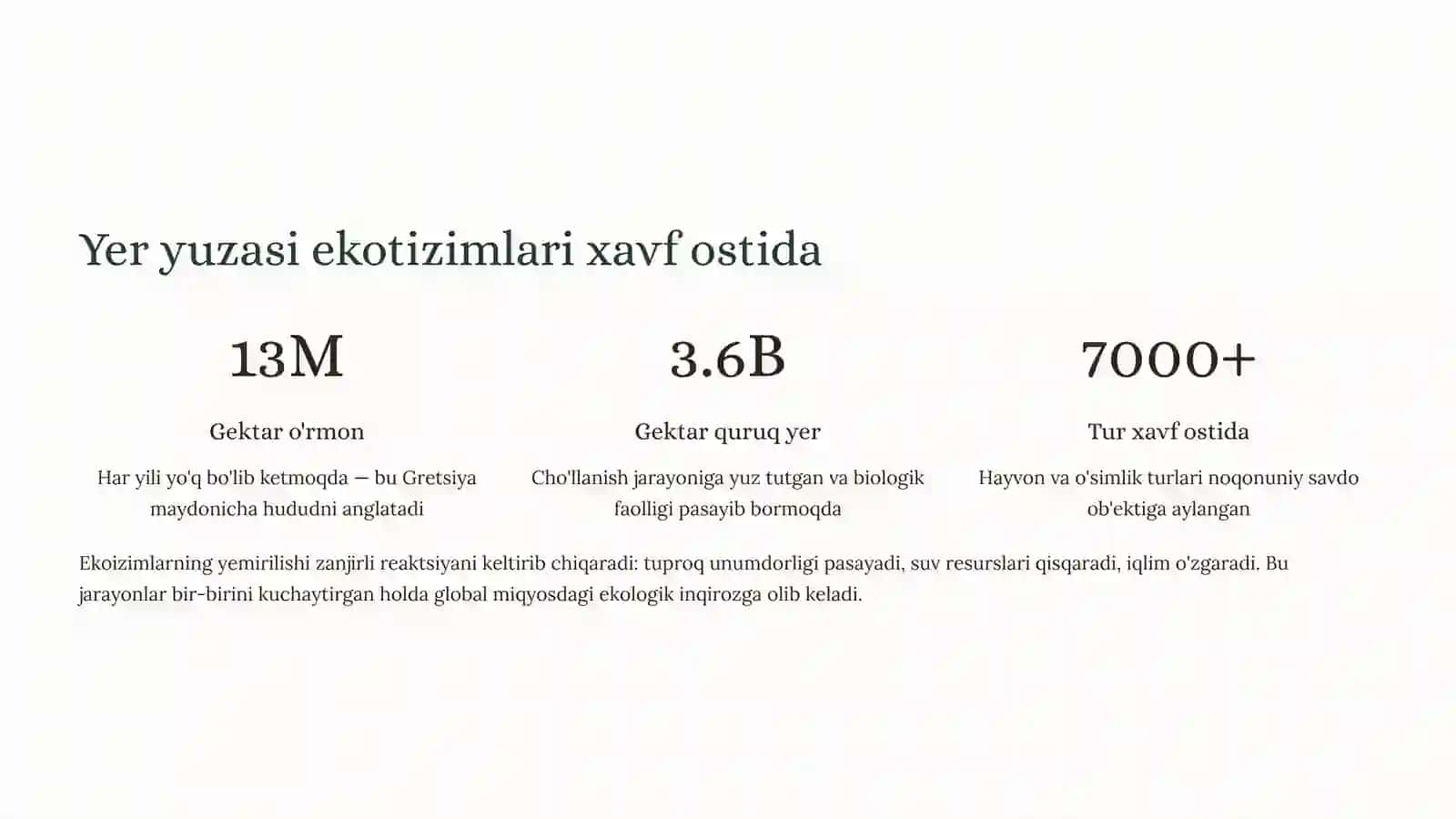Ekologik barqaror yerdan foydalanish va ekologik muvozanat 3