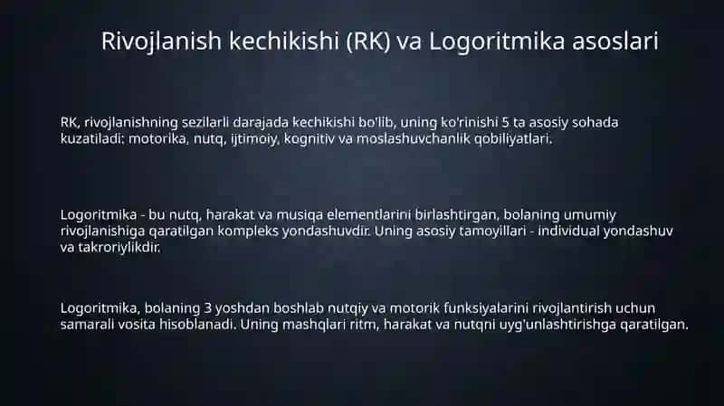 RRS (ruhiy rivojlanishi sust bolalar) bilan ishlash: logoritmikaning moslashtirilishi 3