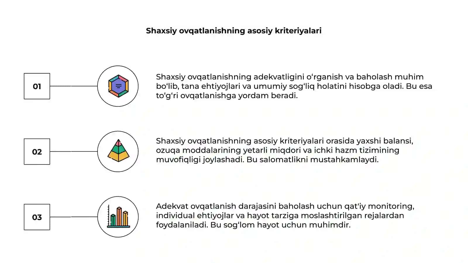 Shaxsiy ovqatlanishning adekvatligini órganish va baholash 3