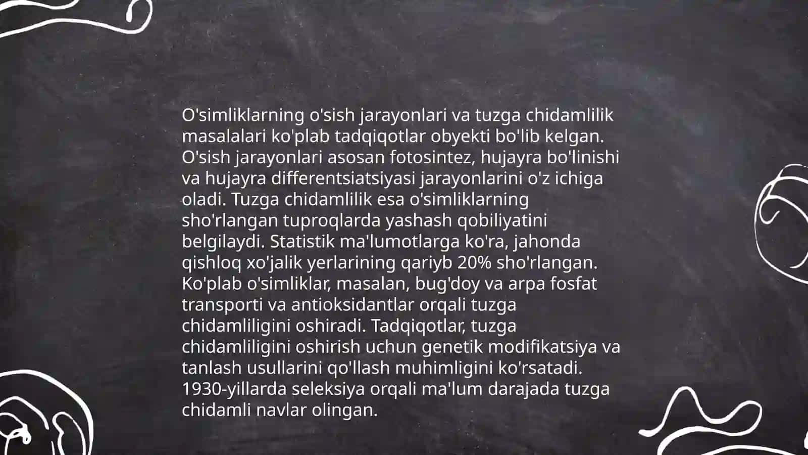 O'sish jarayonlariga qarab boshoqlilarning tuzga chidamliligini aniqlash 3