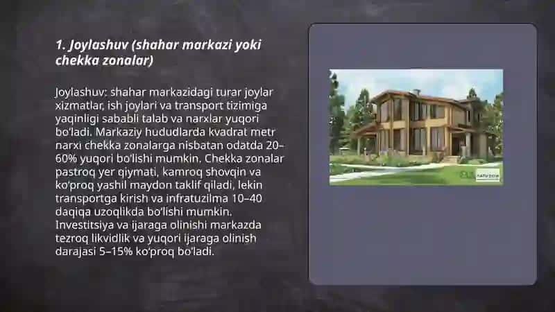 Turar joylarni baholashda ta’sir etuvchi omillar 3