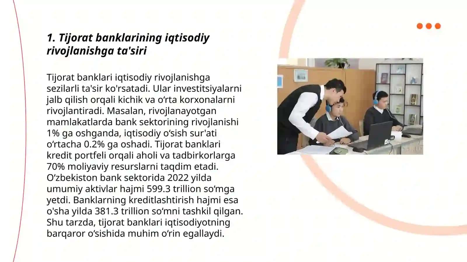 Tijorat banklarining ijtimoiy-iqtisodiy rivojlanishdagi o'rni 3