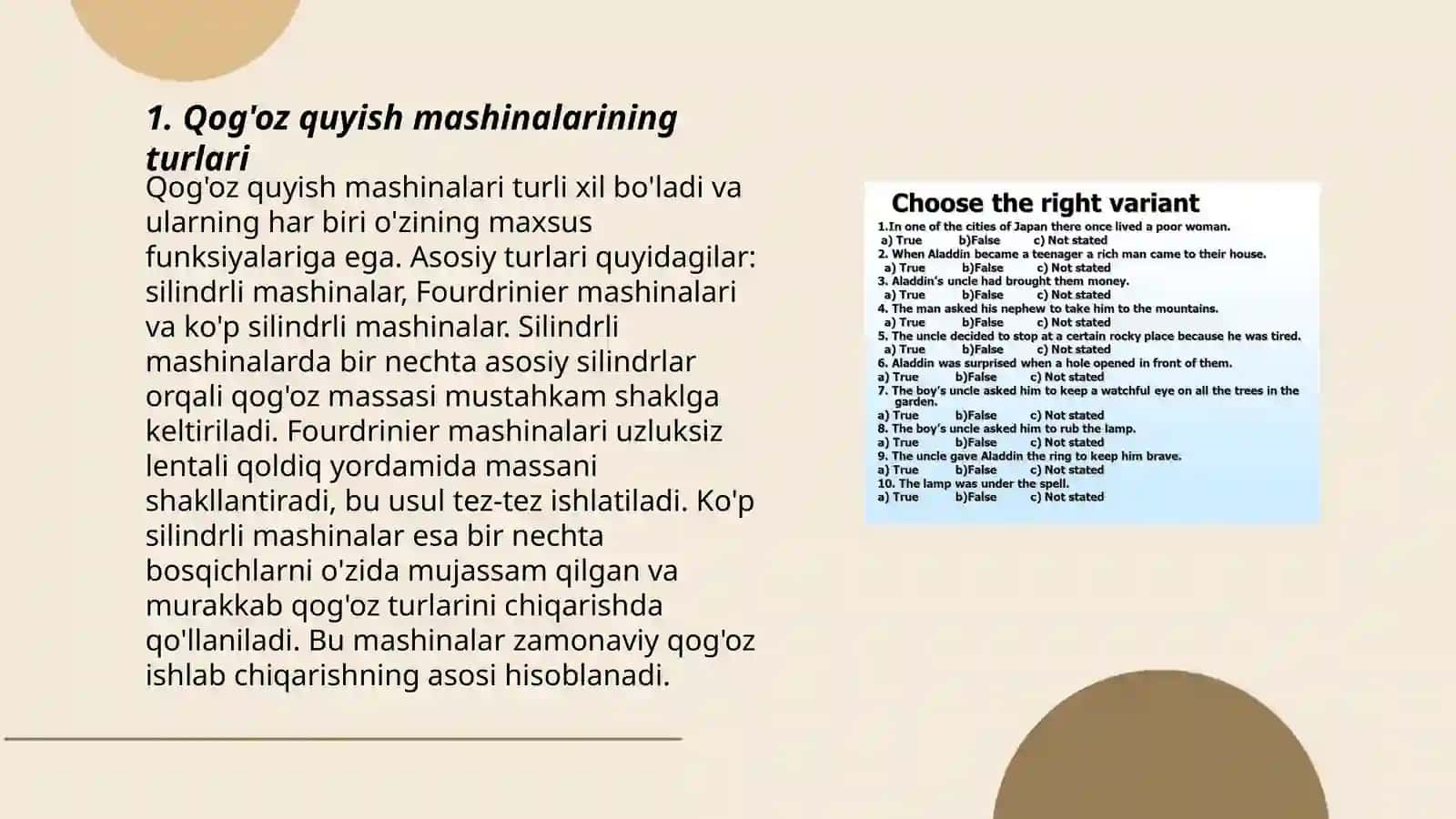 Tekis to’rli qog’oz quyish mashinasining turlari, tuzilishi sxemasi ishlash printsipini o’rganish 3