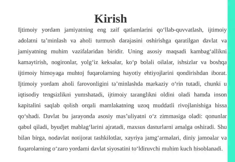 Ijtimoiyyordam va uning turlari 3