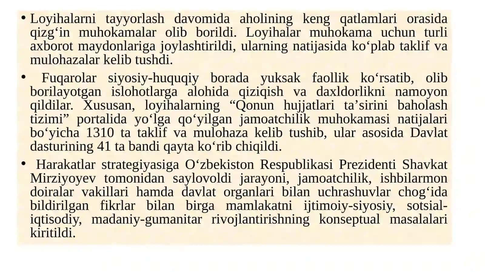 O‘ZBEKISTON RESPUBLIKASINI RIVOJLANTIRISHDA HARAKATLAR STRATEGIYASINING TUTGAN O‘RNI. 3