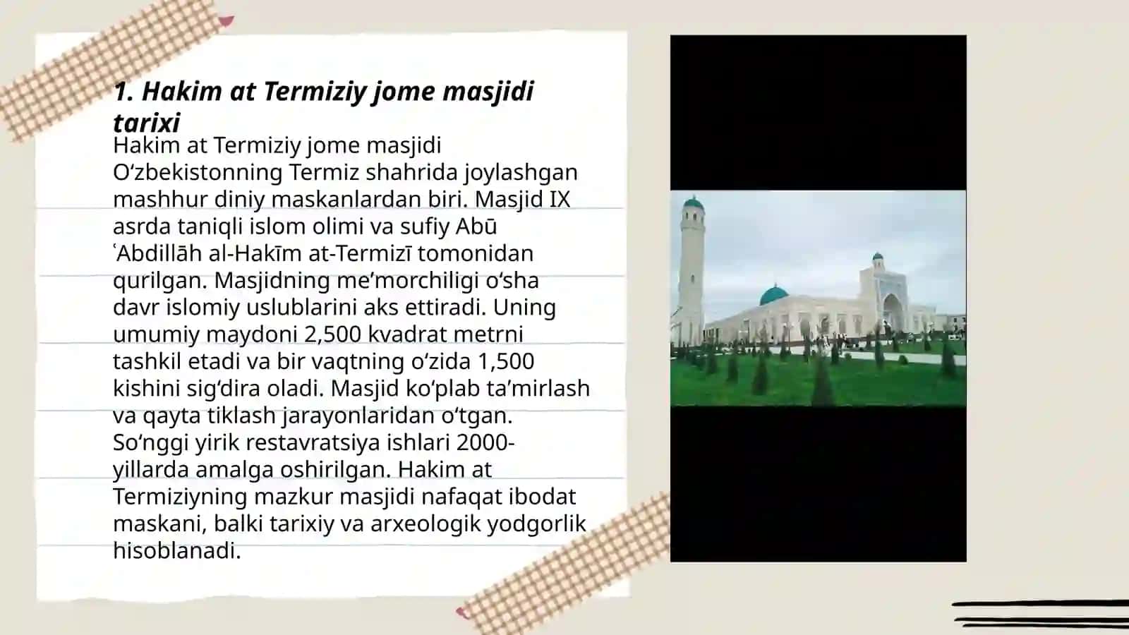 Hakim at Termiziy jome masjidi bitiklar tahlili 3