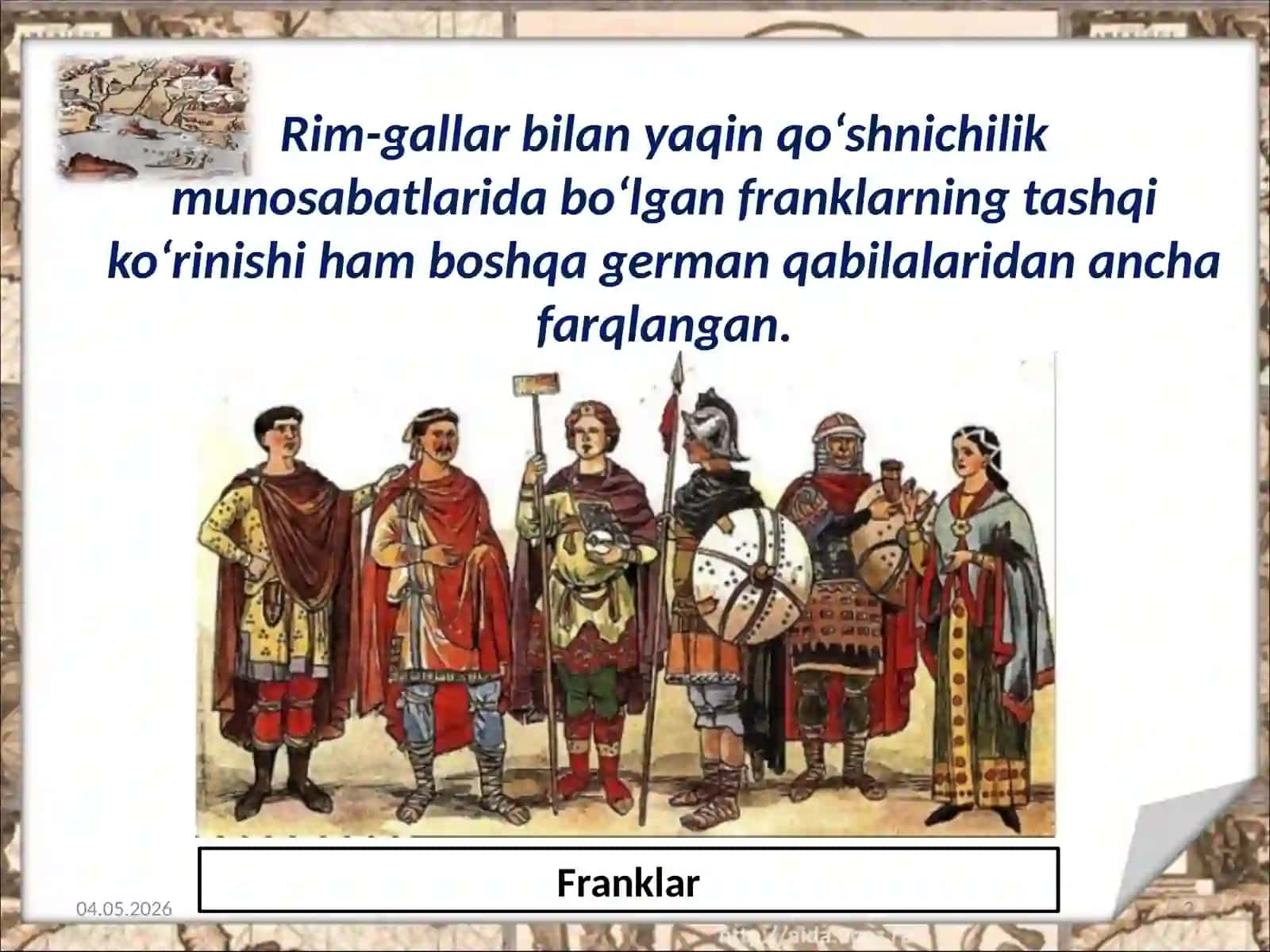 7-sinf Jahon tarixi Franklar, Franklar davlatining tashkil topishi dars taqdimot 3