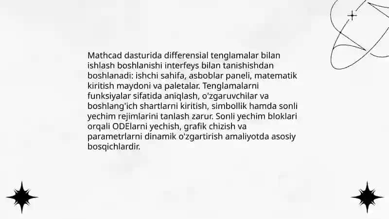 Mathcad dasturida differensial tenglamalar echish 3