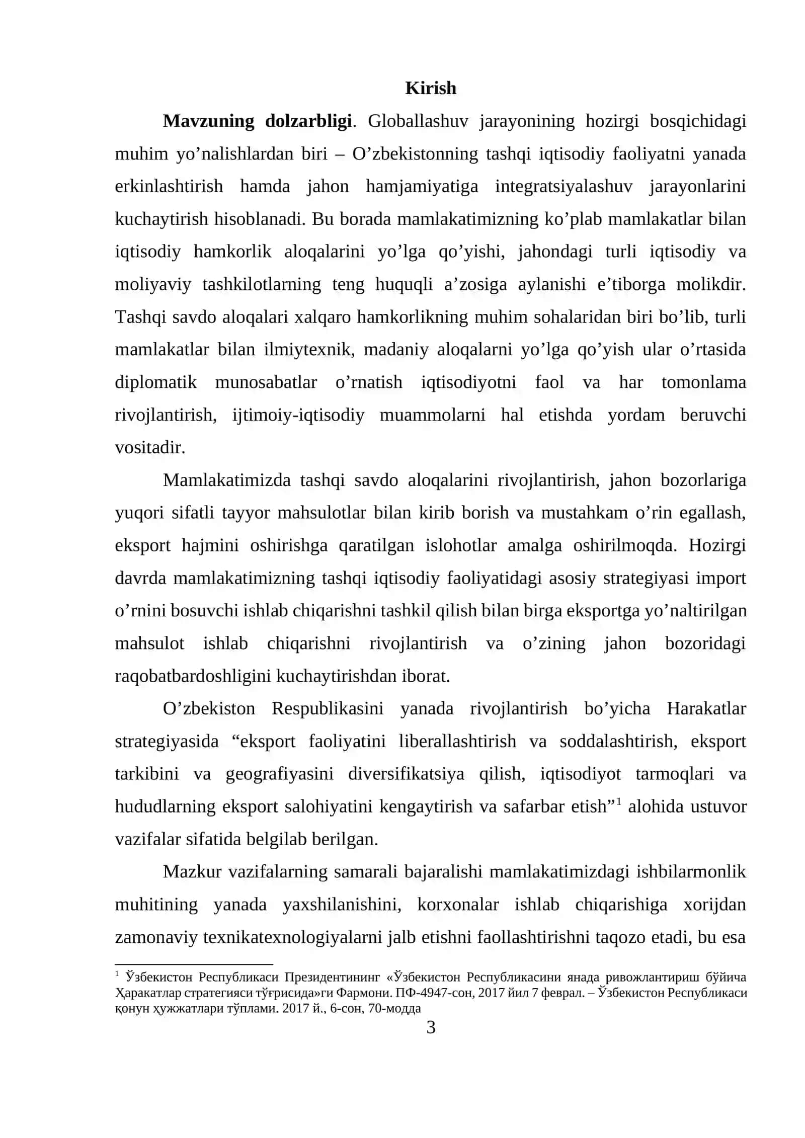 O‘ZBEKISTONNING DUNYONING RIVOJLANGAN DAVLATLARI BILAN IQTISODIY HAMKORLIGI 3