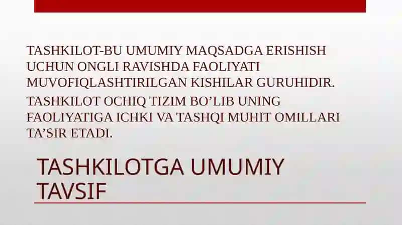 TASHKILOT VA ULARNI BOSHQARISH 3