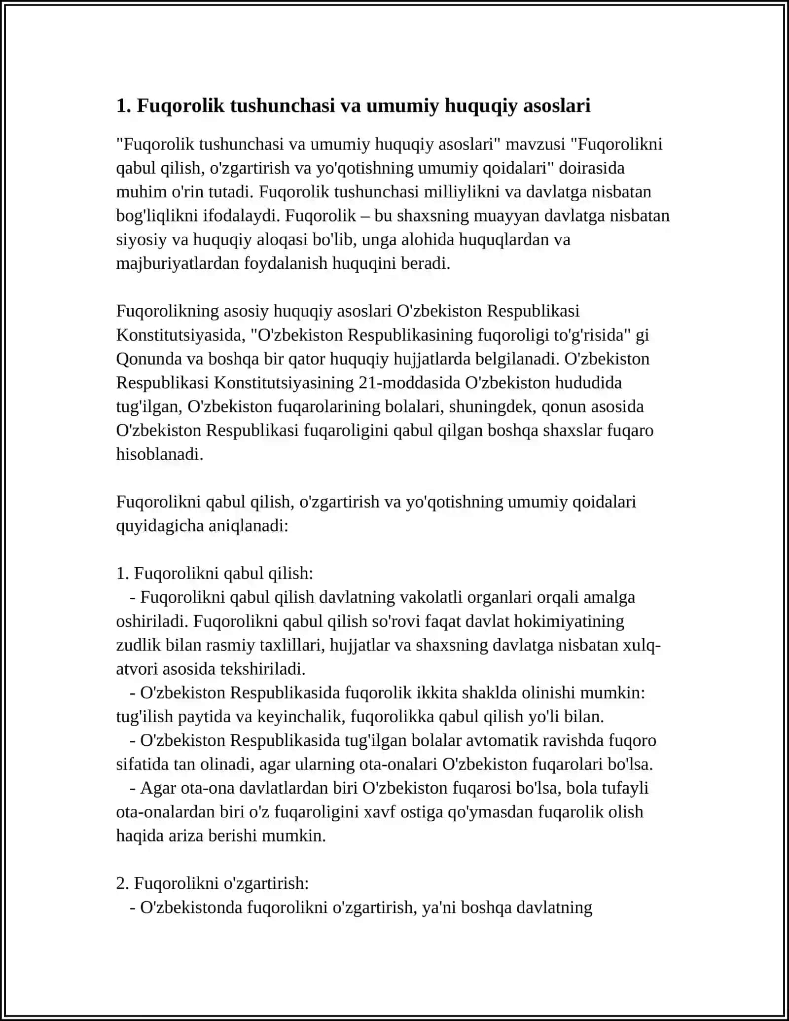FUQOROLIKNI QABUL QILISH O'ZGARTIRISH VA YO'QOTISHNING UMUMIY QOIDALARI 3