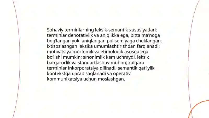 Ilmiy uslub sohaviy terminlarining leksik xususiyatlari 3