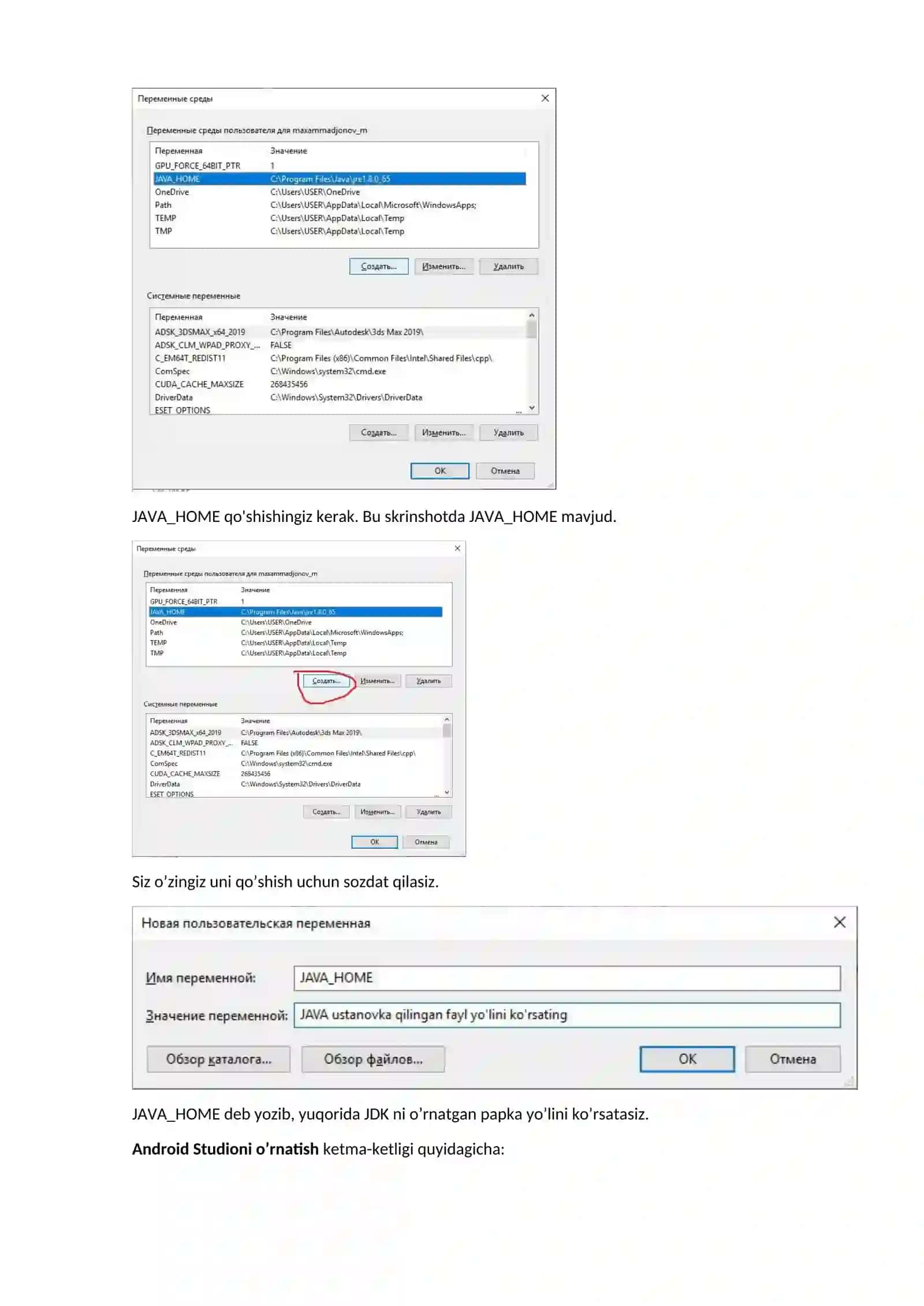 Android Studio o'rnatish 3