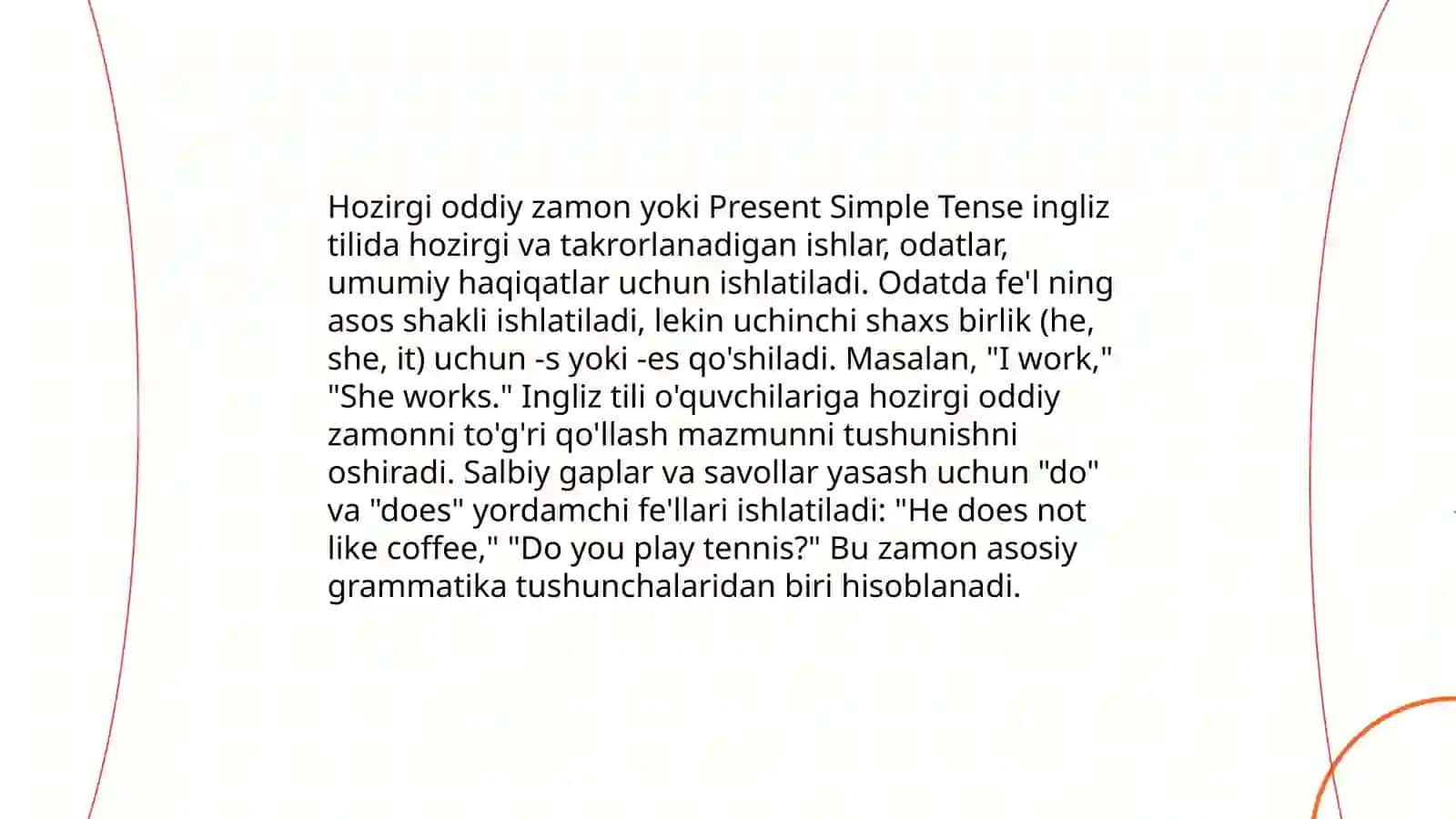 Present Simple Tense in Uzbek 3