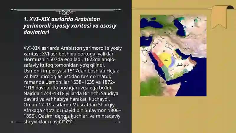 XVI XIX asrlarda Arabiston yarim oroli davlatlari 3