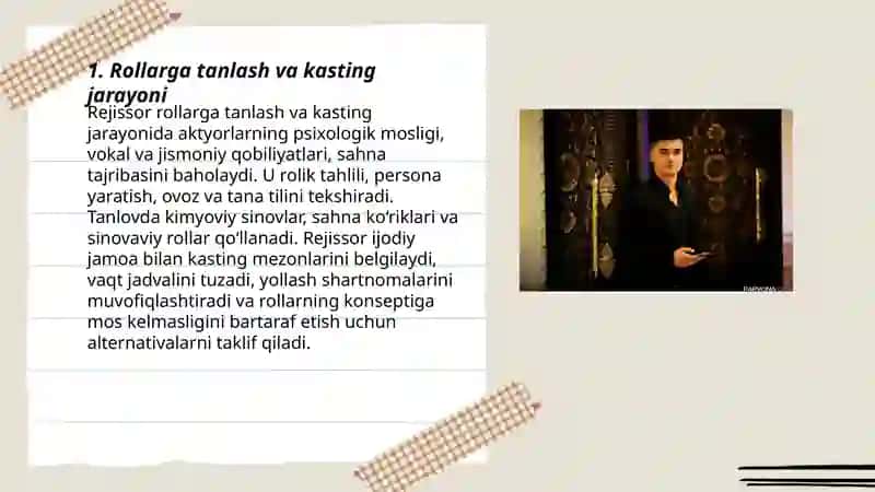 Rejissorning aktyor bilan ishlashidagi vazifalari 3