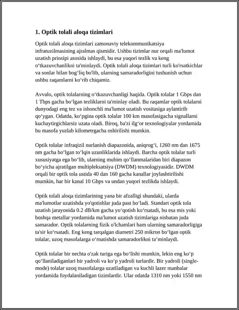 Optik tolali aloqa tizimlari 3