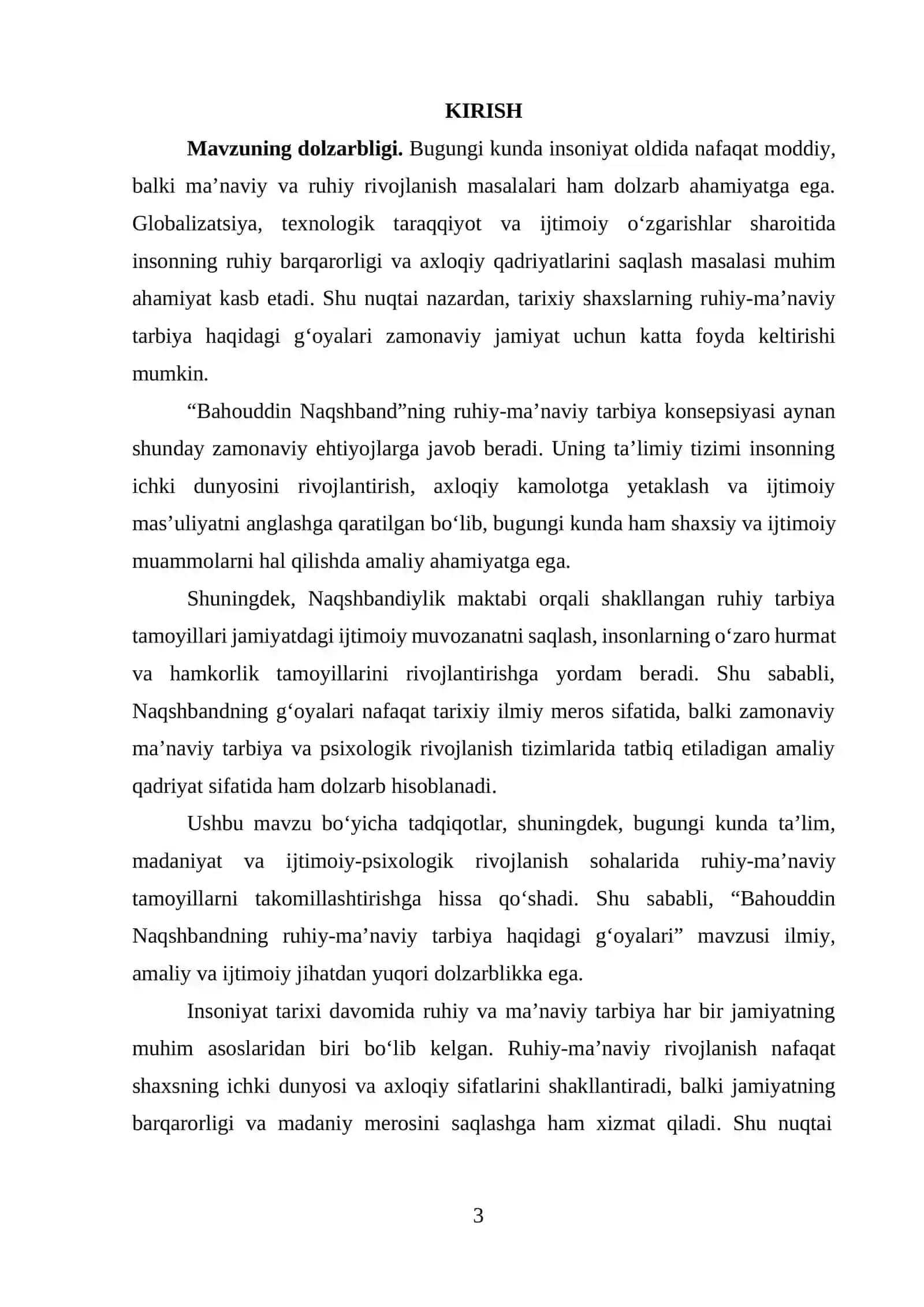 Bahouddin Naqshbandning ruhiy maʼnaviy tarbiya haqidagi g’oyalari 3