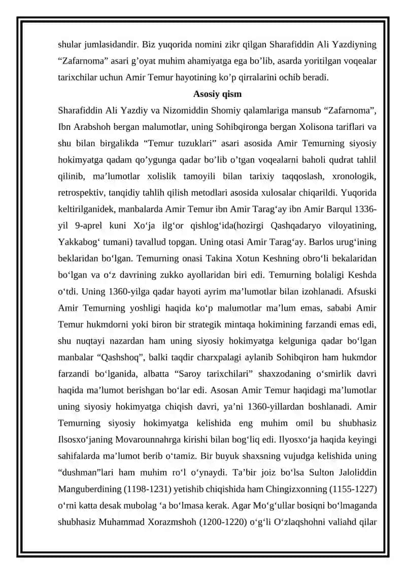 Amir Temur va Movarounnahr siyosiy hayoti 3