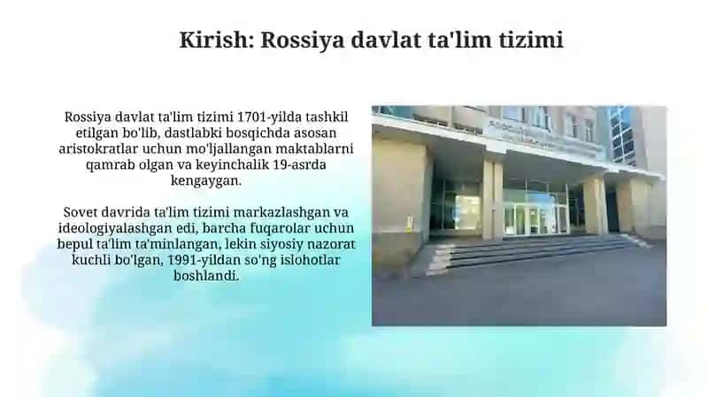 Rossiya davlat ta'lim tizimi 3